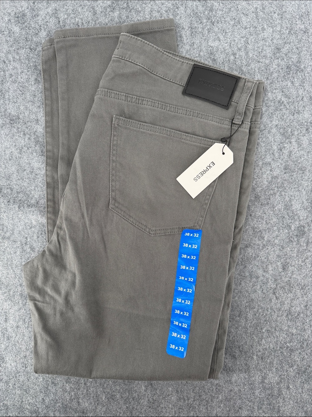 Express grey cotton spandex zip up jeans NWT size 38x32